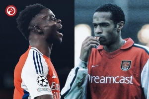 欧冠直播-单赛季欧冠进球超过5粒，阿森纳队史仅亨利、萨卡做到