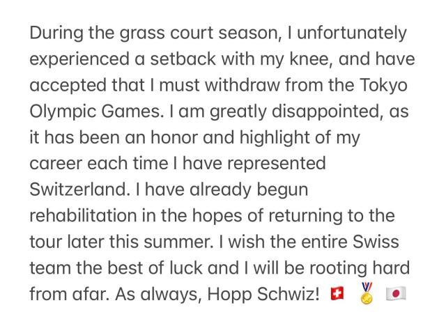 高清免费观看-因膝伤退出东京奥运会 费德勒“金满贯”彻底梦碎？